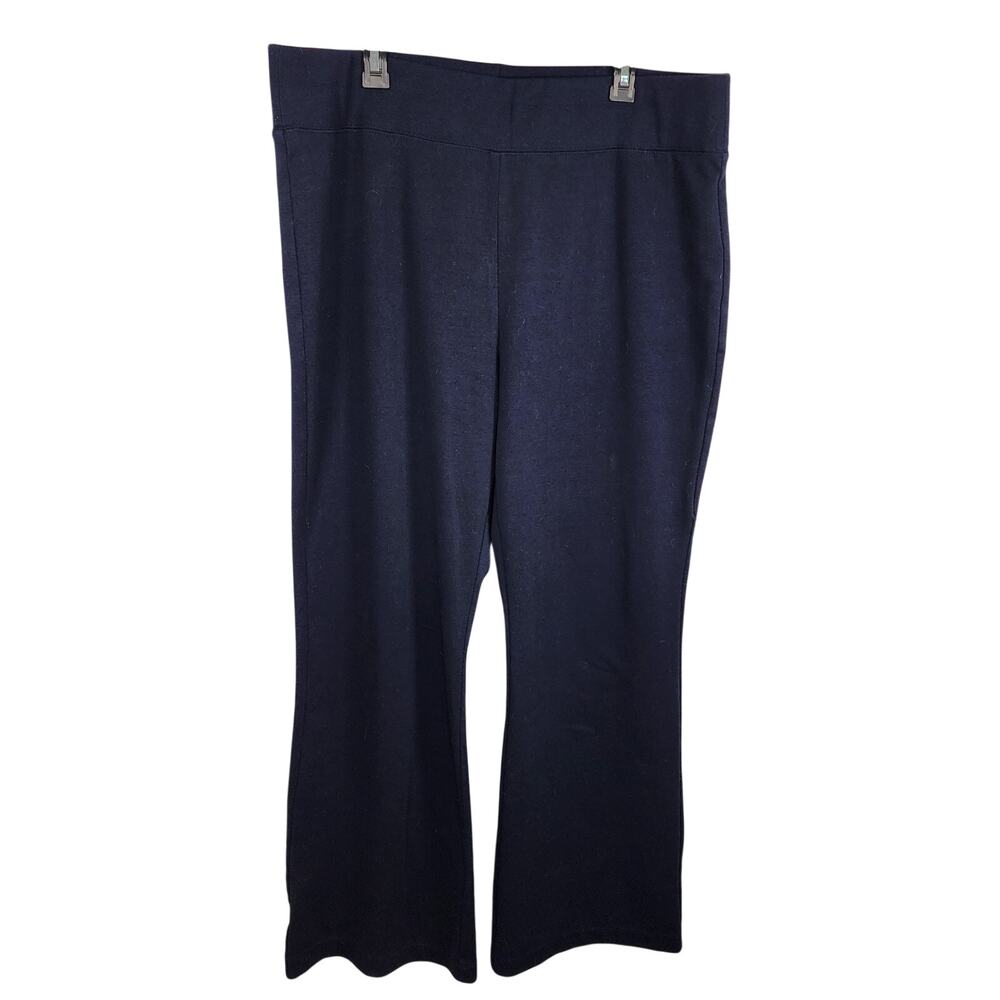 Susan Graver Womens Pull On Pants Bootcut Size 1X Knit Office Casual Business